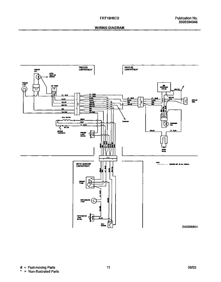 WIRING DIAGRAM Diagram and Parts List for FRT18H6CSK2  Frigidaire Refrigerator