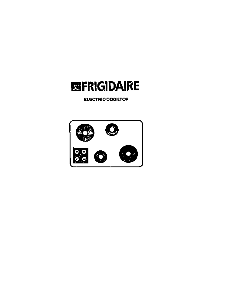 Cover Page-image Only Diagram and Parts List for FEC3X2XAWA  Frigidaire Cooktop