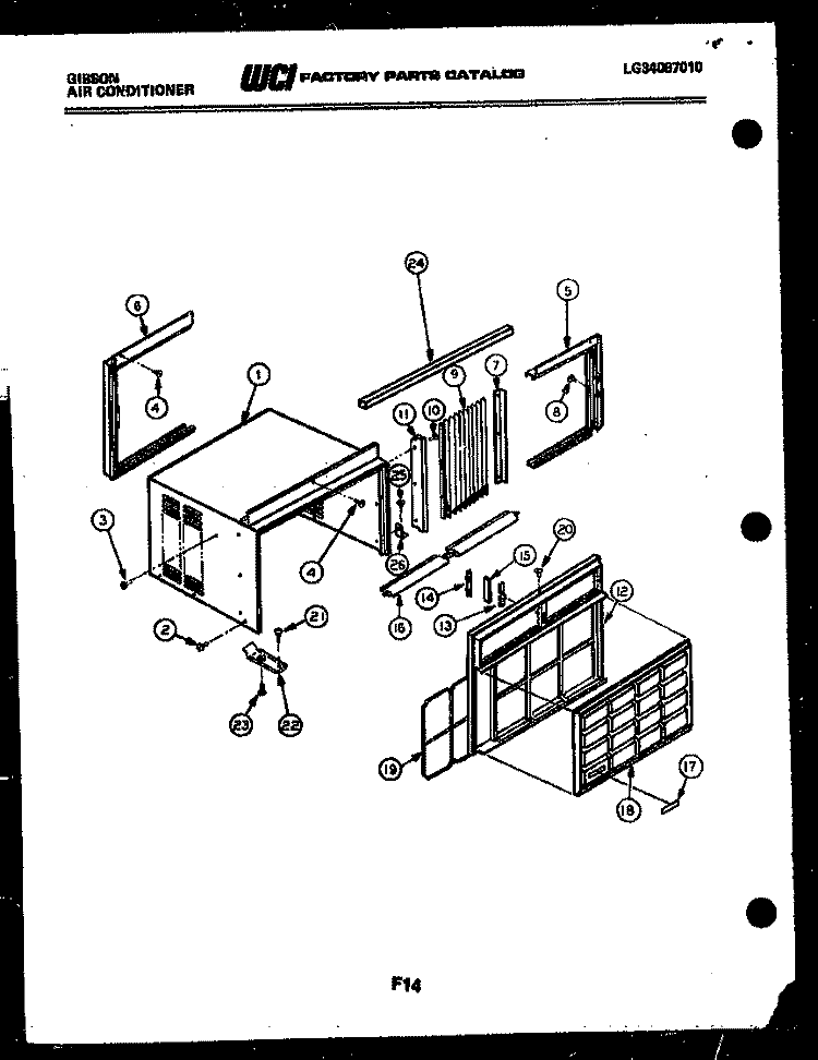 CABINET PARTS Diagram and Parts List for AM10C6ETBA  Gibson Air Conditioner