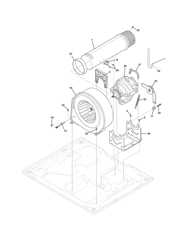 Motor Diagram and Parts List for EIMED55IMB2  Electrolux Dryer