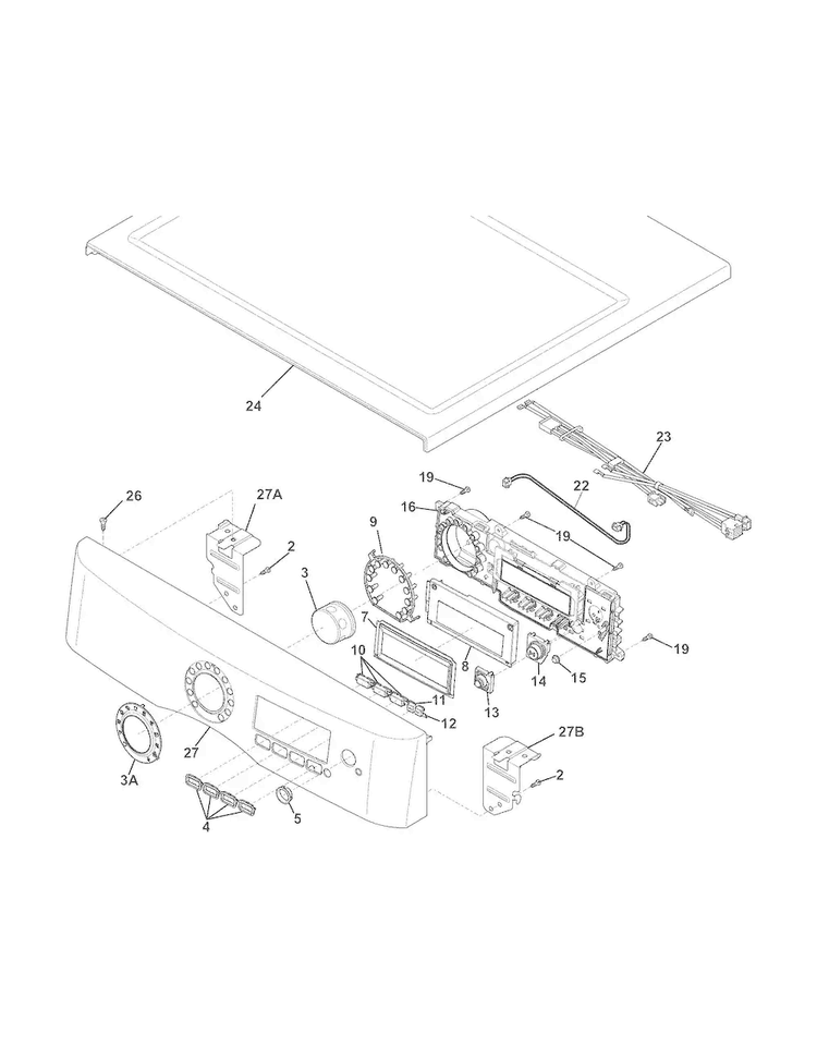 Controls Diagram and Parts List for EWMED70JIW2  Electrolux Dryer