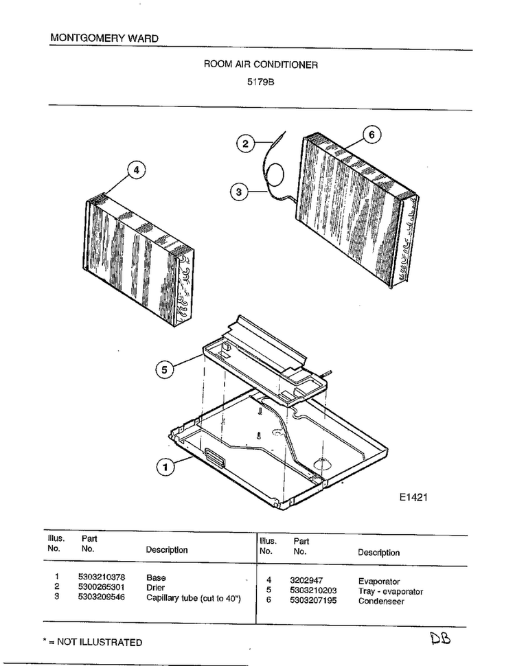 Room Air Conditioner Page 4 Diagram and Parts List for 5179B  Frigidaire Air Conditioner
