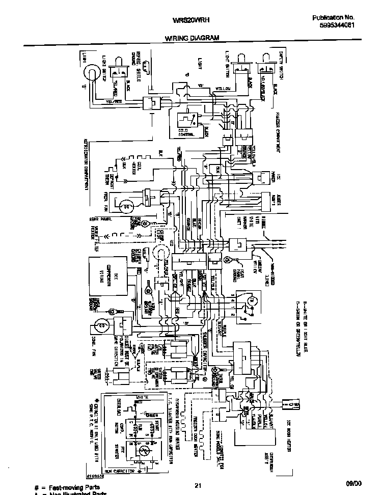 Wiring Diagram Diagram and Parts List for WRS20WRHW5  Westinghouse Refrigerator