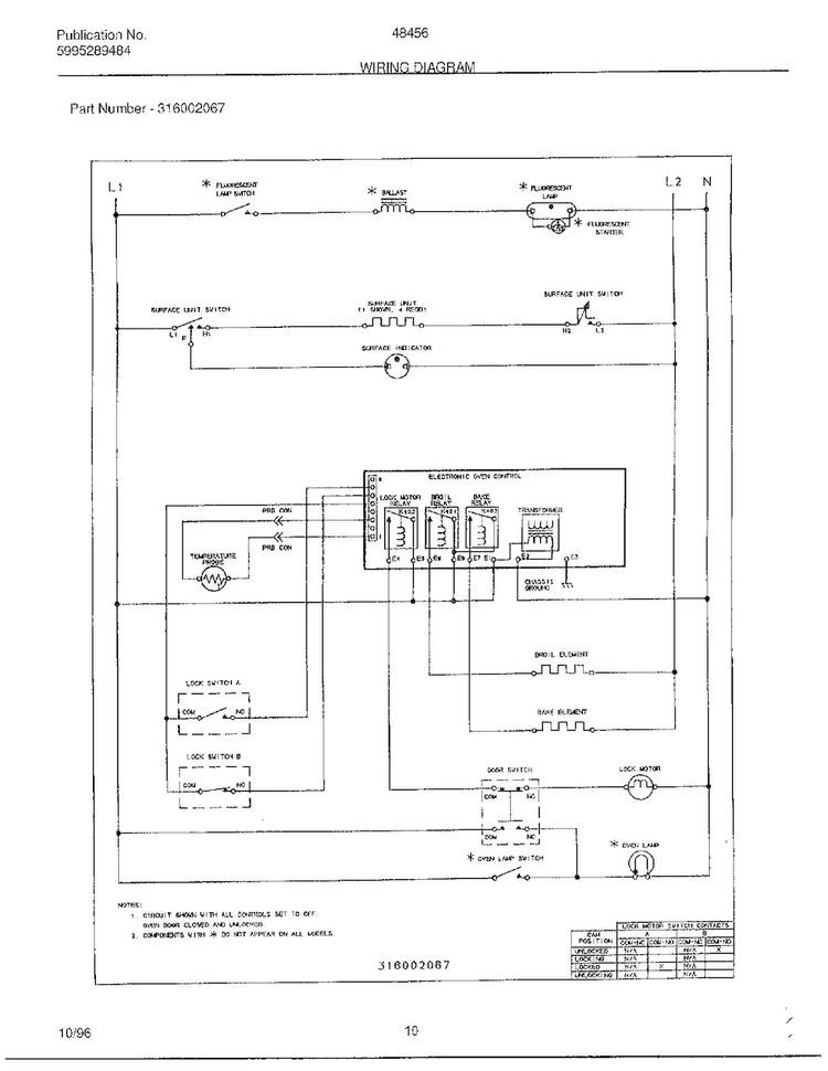 Wiring Diagram Diagram and Parts List for 484567B  Frigidaire Range