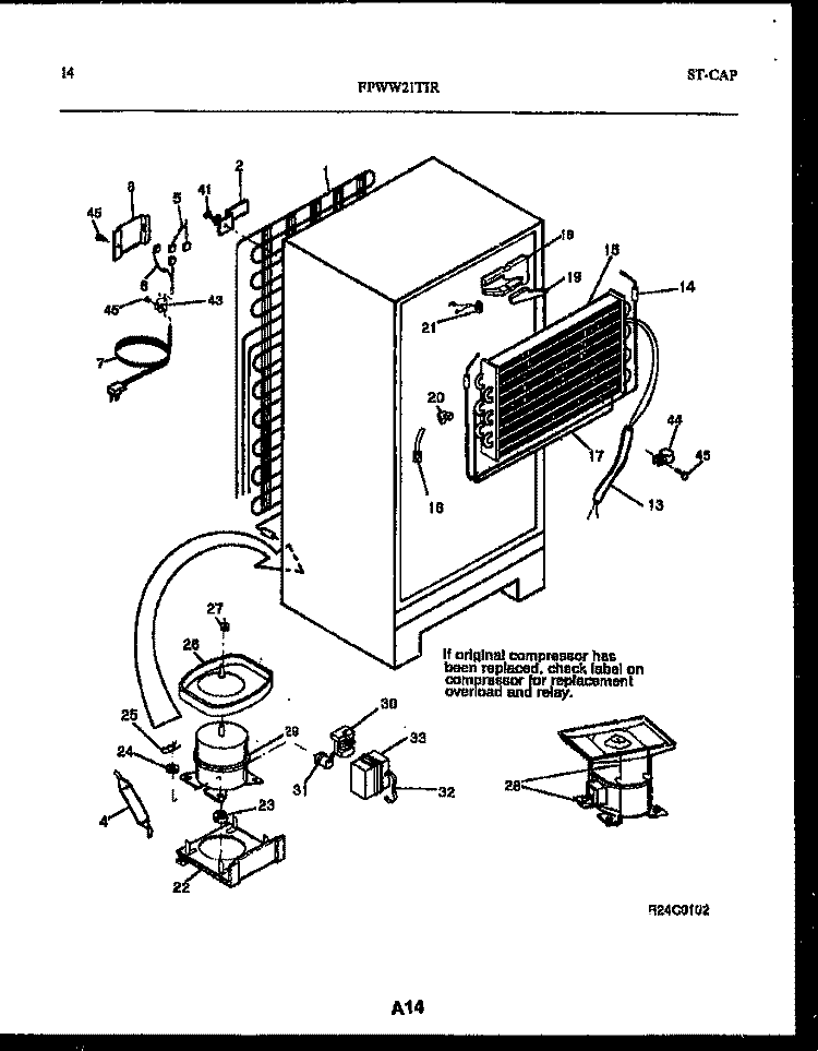SYSTEM AND AUTOMATIC DEFROST PARTS Diagram and Parts List for FPWW21TIRW0  Frigidaire Refrigerator