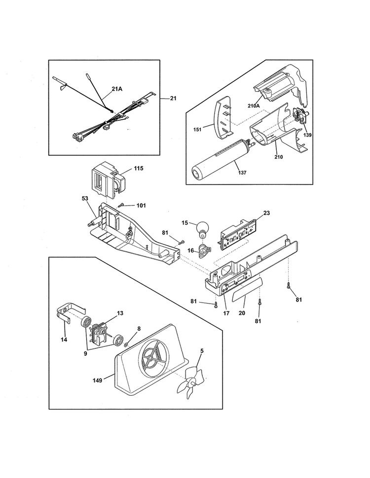 Controls Diagram and Parts List for FFHS2622MSS  Frigidaire Refrigerator