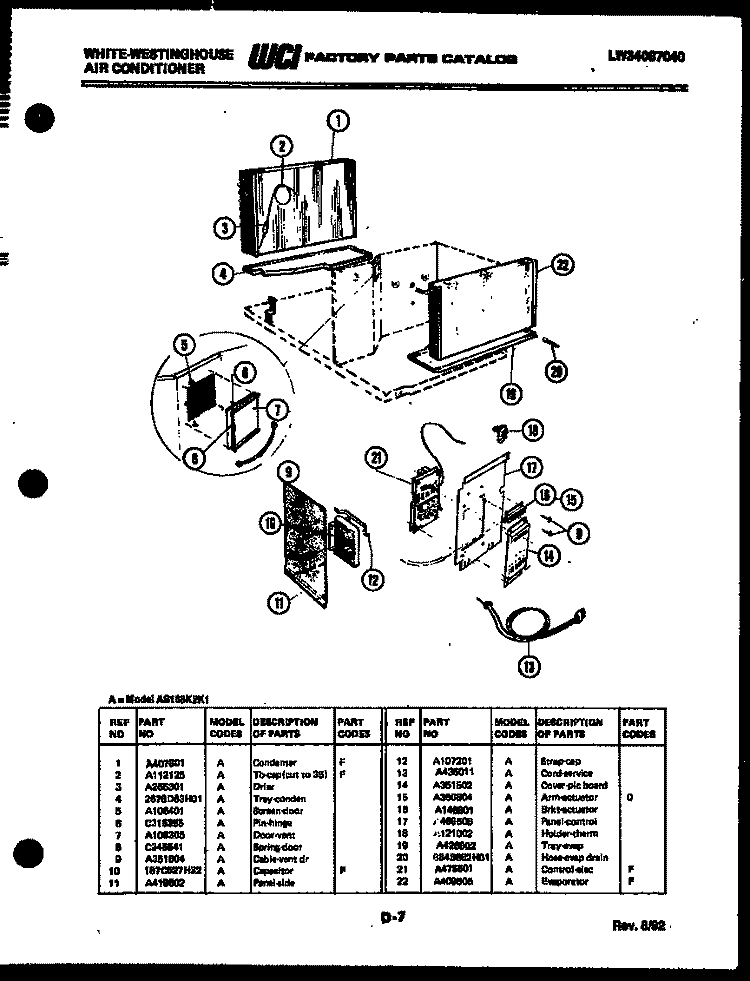 CABINET PARTS Diagram and Parts List for RT194LCV0  Frigidaire Refrigerator