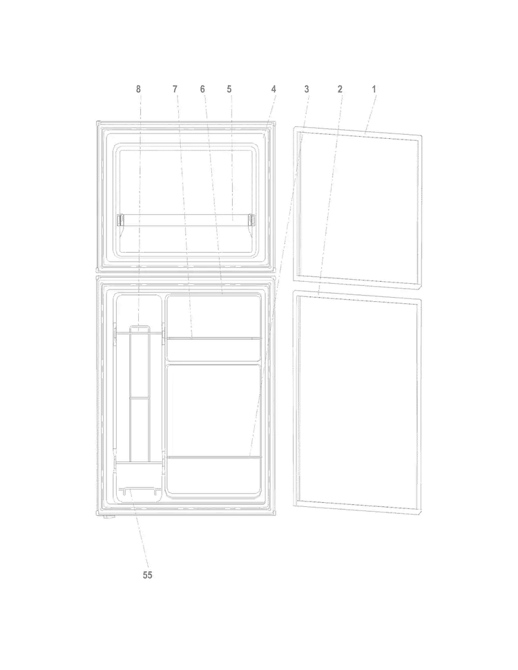 Doors Diagram and Parts List for BFPH45F4LM  Frigidaire Refrigerator