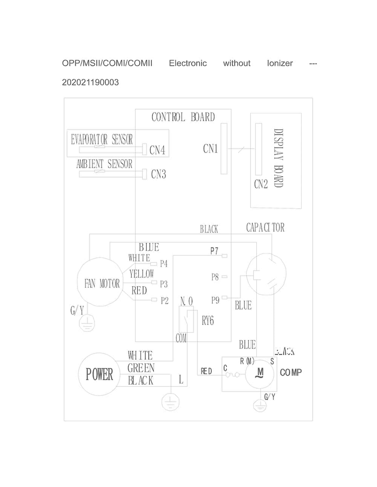 Wiring Diagram Diagram and Parts List for FFRE10L3S10  Frigidaire Air Conditioner