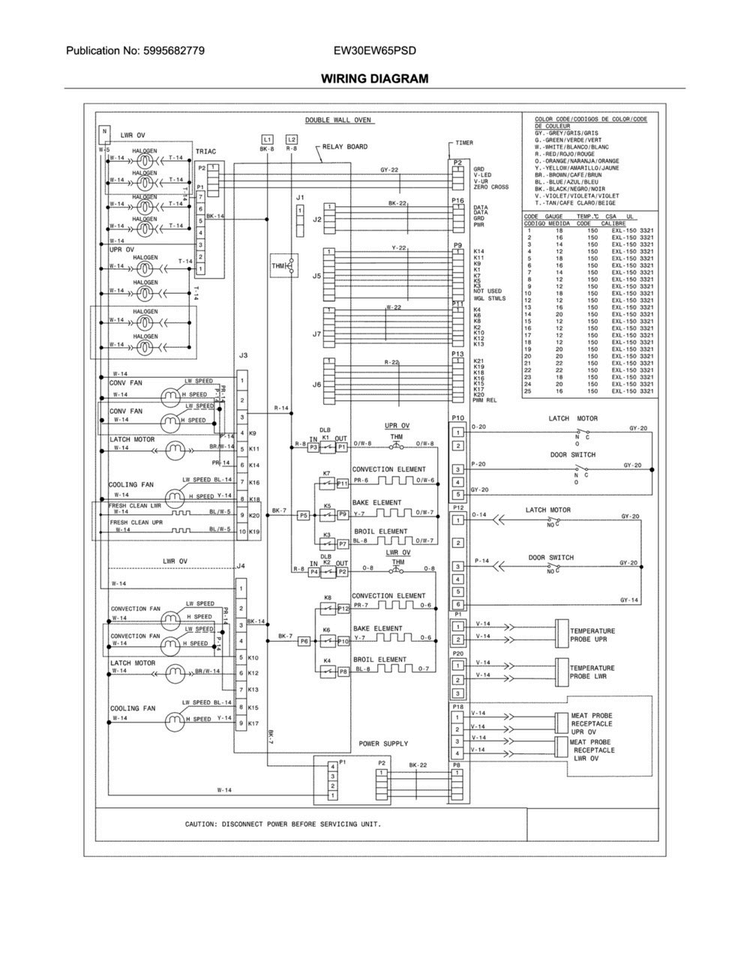 Wiring Diagram Diagram and Parts List for EW30EW65PSD  Electrolux Wall Oven