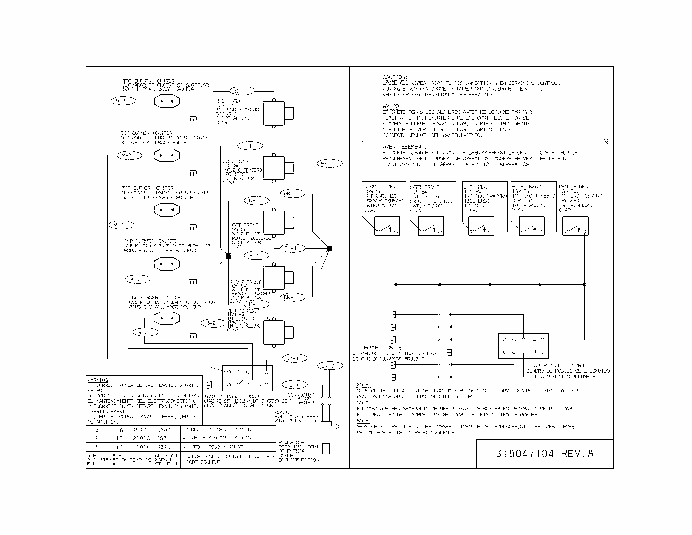 Wiring Diagram Diagram and Parts List for 79032244400  Kenmore Cooktop