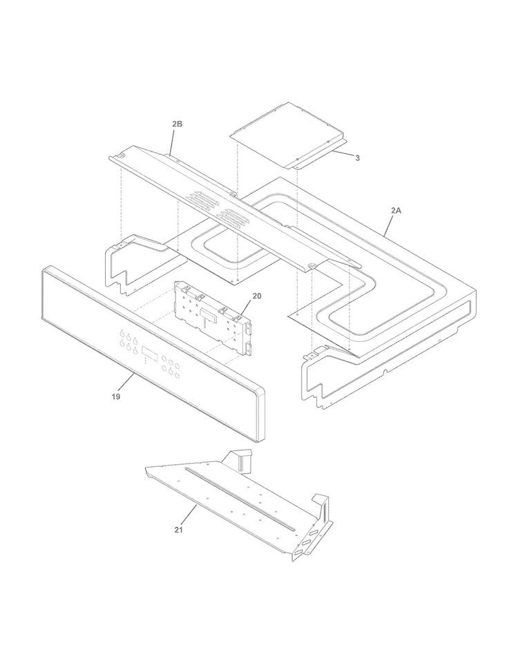 Control Panel Diagram and Parts List for FFEW3025PBB  Frigidaire Wall Oven