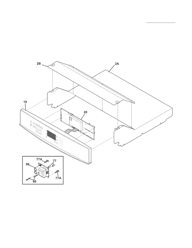 Control Panel Diagram and Parts List for EI30EW45KB1  Electrolux Wall Oven