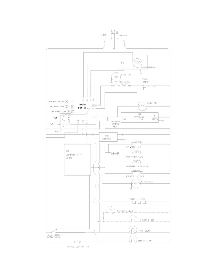 Wiring Schematic Diagram and Parts List for FFHS2311LBB  Frigidaire Refrigerator