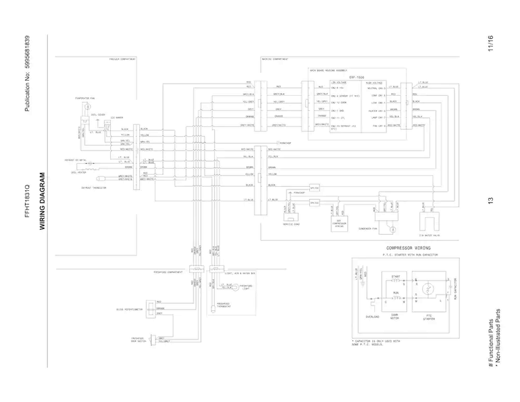 Wiring Schematic Diagram and Parts List for FFHT1831QQ5  Frigidaire Refrigerator