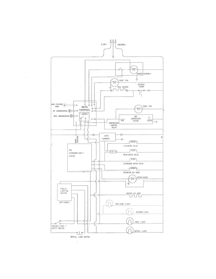 Wiring Schematic Diagram and Parts List for FRS3HR5HM5  Frigidaire Refrigerator