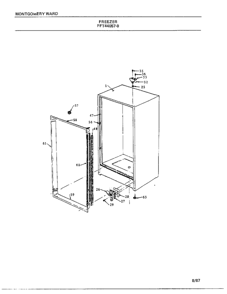 Freezer Page 5 Diagram and Parts List for 44057  Frigidaire Freezer