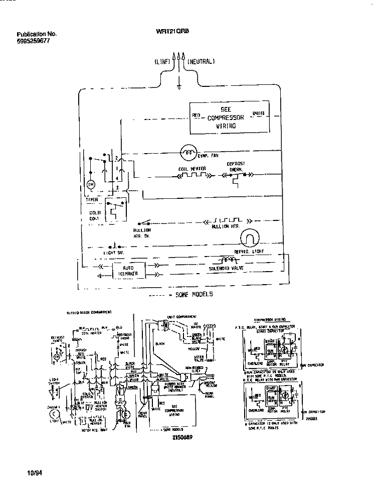 WIRING DIAGRAM Diagram and Parts List for WRT21QRBD1  Frigidaire Refrigerator