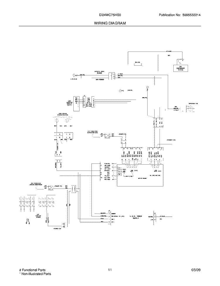 WIRING DIAGRAM Diagram and Parts List for EI24WC75HS0  Electrolux Wine and Beverage Cooler