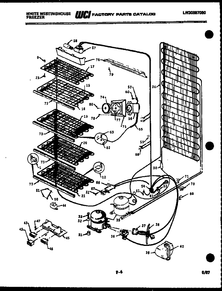 SYSTEM AND ELECTRICAL PARTS Diagram and Parts List for FU218JRW4  Frigidaire Freezer