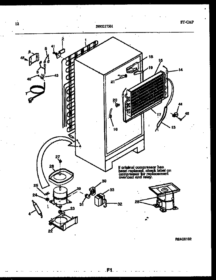 SYSTEM AND AUTOMATIC DEFROST PARTS Diagram and Parts List for ATG130NCD1  Frigidaire Refrigerator