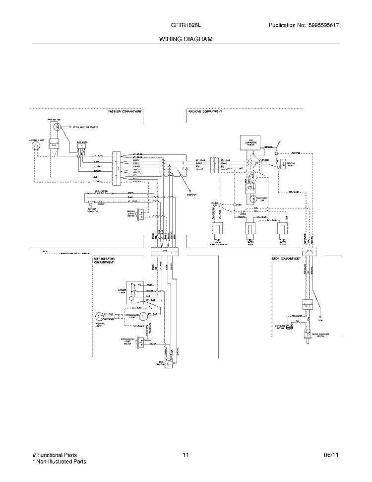 WIRING DIAGRAM Diagram and Parts List for CFTR1826LM7  Frigidaire Refrigerator