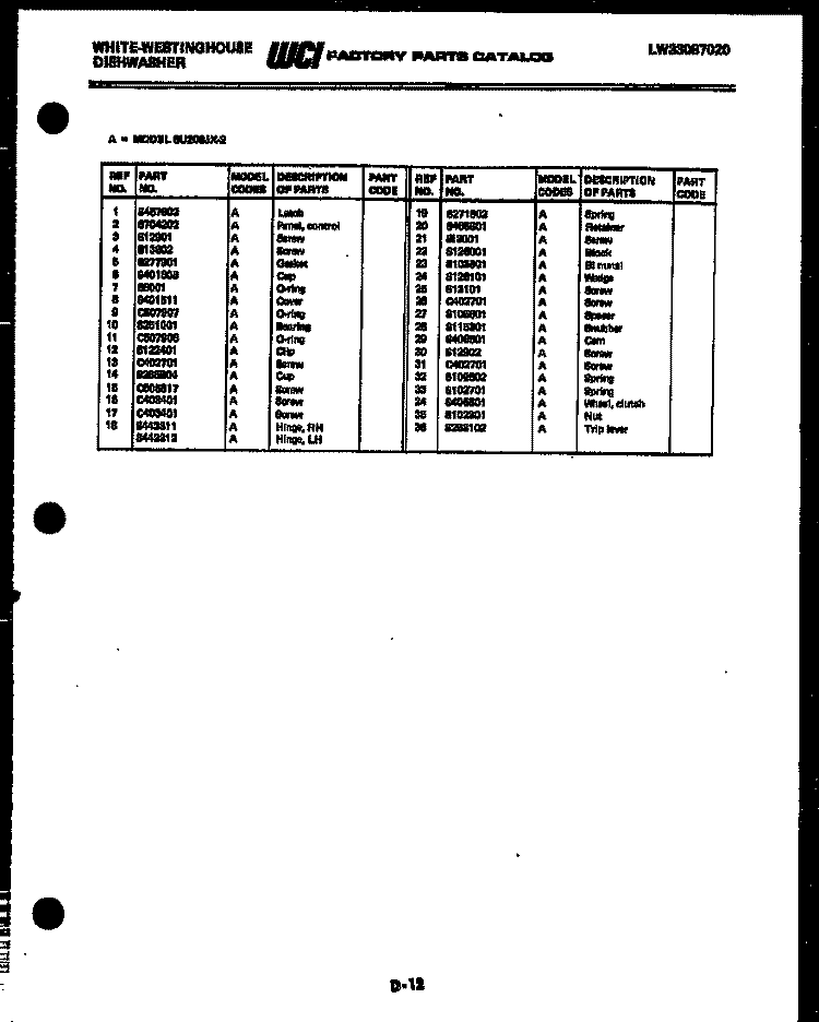 COMPRESSOR PARTS Diagram and Parts List for AC051L7Z1  Frigidaire Air Conditioner