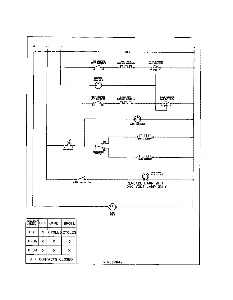 WIRING DIAGRAM Diagram and Parts List for CD302VP3D02  Frigidaire Range