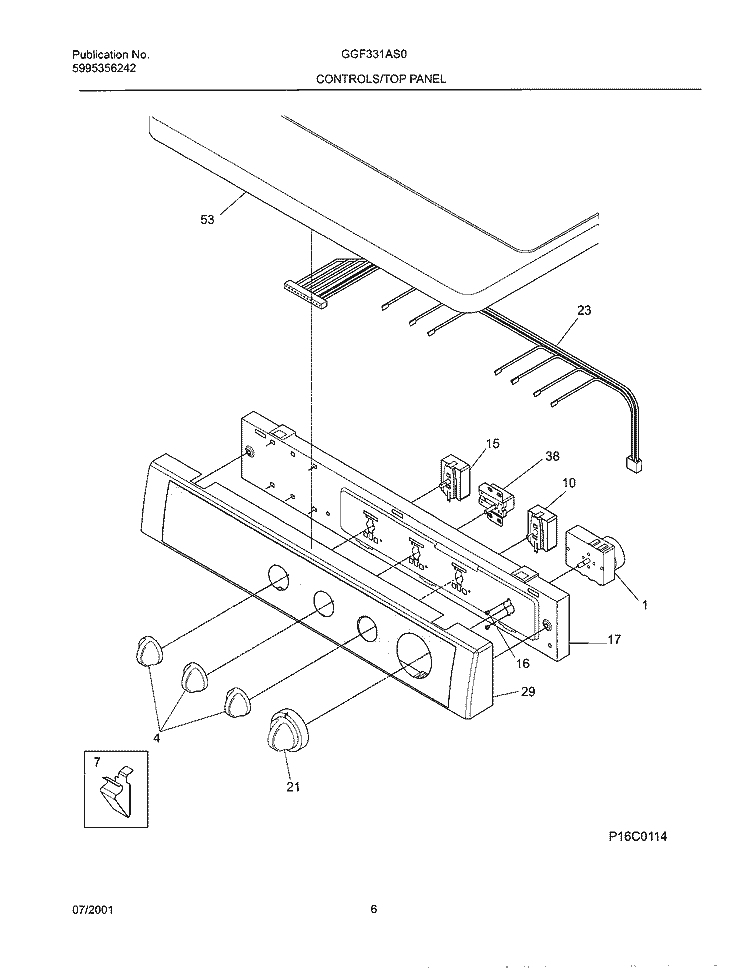 CONTROL PANEL Diagram and Parts List for GGF331AS0  Gibson Dryer