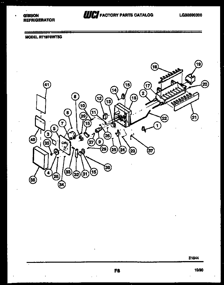 ICE MAKER PARTS Diagram and Parts List for RT19F8WT3G  Gibson Refrigerator