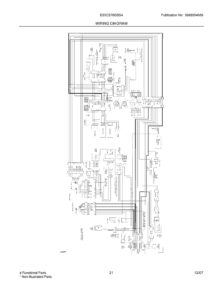WIRING DIAGRAM Diagram and Parts List for E23CS78GSS4  Electrolux Refrigerator