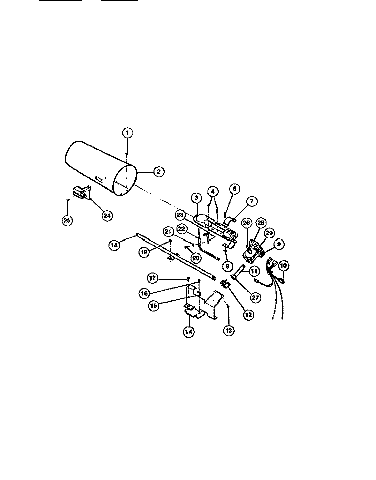 GAS VALVE, BURNER ASSEMBLY, SENSOR Diagram and Parts List for FDG747RBT0  Frigidaire Dryer
