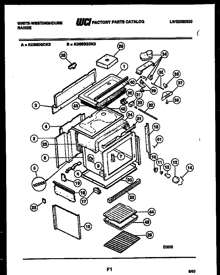 BODY PARTS Diagram and Parts List for KD860GDKH3  Frigidaire Range