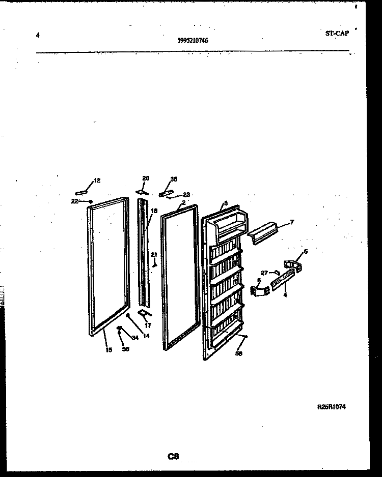 REFRIGERATOR DOOR PARTS Diagram and Parts List for RS227NCD0  Frigidaire Refrigerator