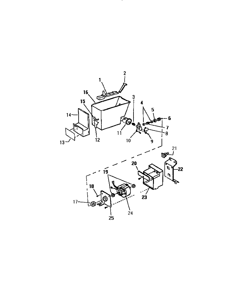 ICE DISPENSER Diagram and Parts List for RS249GCD2  Frigidaire Refrigerator