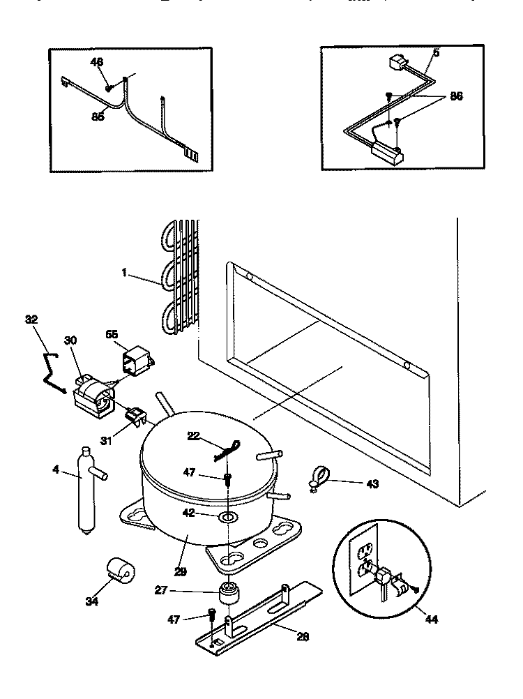 SYSTEM Diagram and Parts List for FFC20M7CW2  Frigidaire Freezer