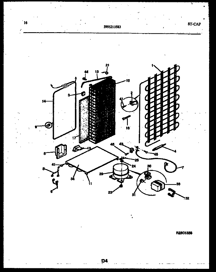 SYSTEM AND AUTOMATIC DEFROST PARTS Diagram and Parts List for RS229MCD3  Frigidaire Refrigerator