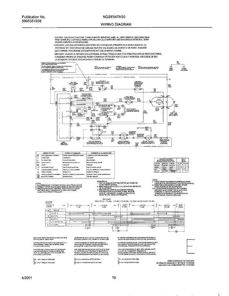 131970300 WIRING DIAGRAM Diagram and Parts List for NGSE54TAQ0  Frigidaire Dryer