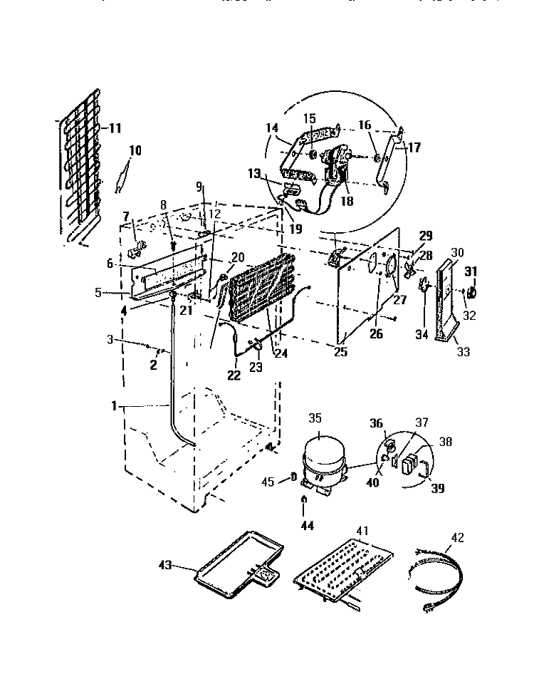 COOLING SYSTEM Diagram and Parts List for RT190GCF4  Frigidaire Refrigerator
