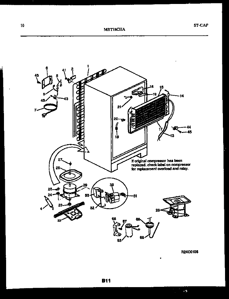 SYSTEM AND AUTOMATIC DEFROST PARTS Diagram and Parts List for MRT18CHAZW0  Uni Refrigerator