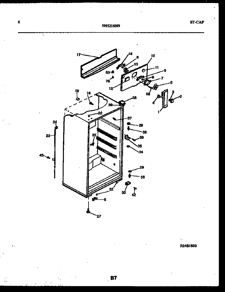 CABINET PARTS Diagram and Parts List for ATG170VNCW1  Frigidaire Refrigerator