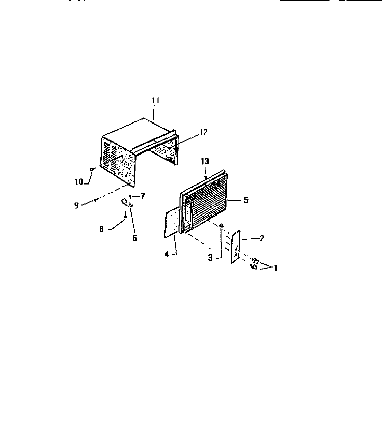 CABINET, FRONT, WRAPPER Diagram and Parts List for S208C1QA  Kelvinator Air Conditioner