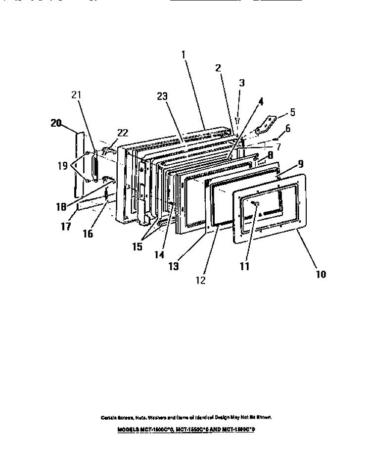 DOOR PANELS Diagram and Parts List for MC640C0  Frigidaire Microwave
