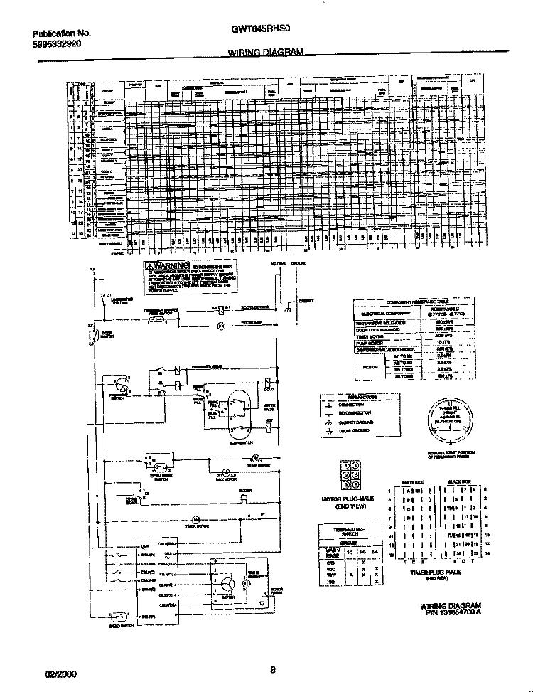 131854700 WIRING DIAGRAM Diagram and Parts List for GWT645RHS0  Gibson Washer