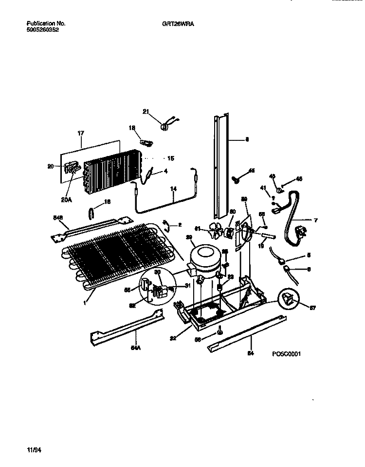 COOLING SYSTEM Diagram and Parts List for GRT26WRAD2  Gibson Refrigerator