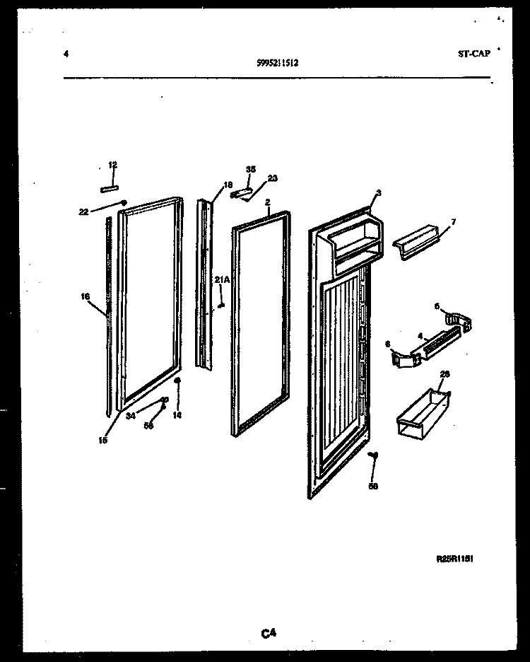 REFRIGERATOR DOOR PARTS Diagram and Parts List for RS22F9YX1A  Gibson Refrigerator