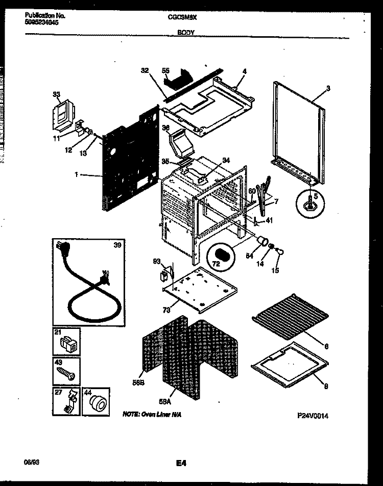 BODY PARTS Diagram and Parts List for CGC3M6DXH  Gibson Range