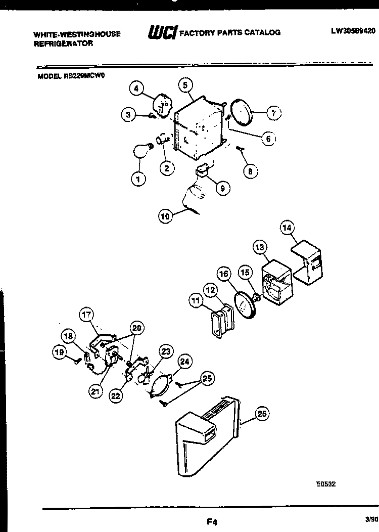 REFRIGERATOR CONTROL ASSEMBLY, DAMP Diagram and Parts List for RS229MCD0  Frigidaire Refrigerator