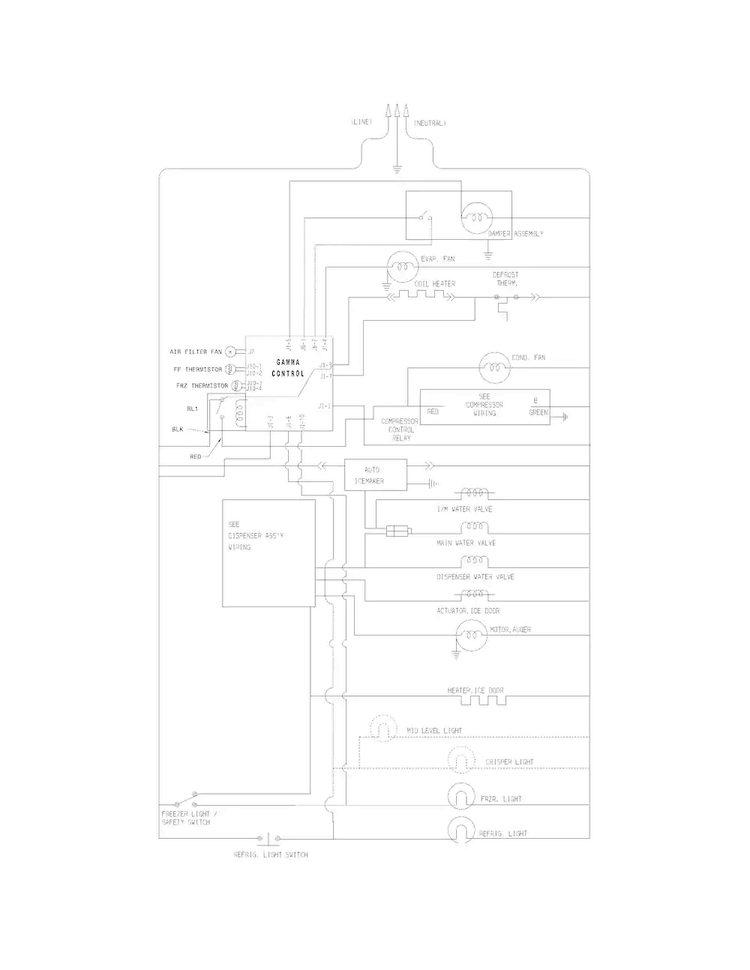 Wiring Schematic Diagram and Parts List for FFHS2622MBE  Frigidaire Refrigerator