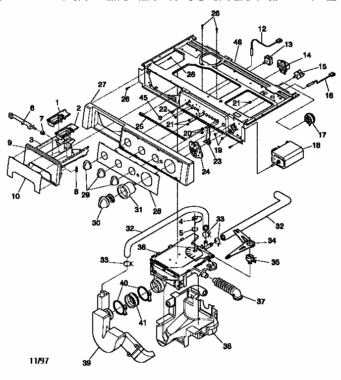 Control Panel Diagram and Parts List for FWT445GE  Frigidaire Washer